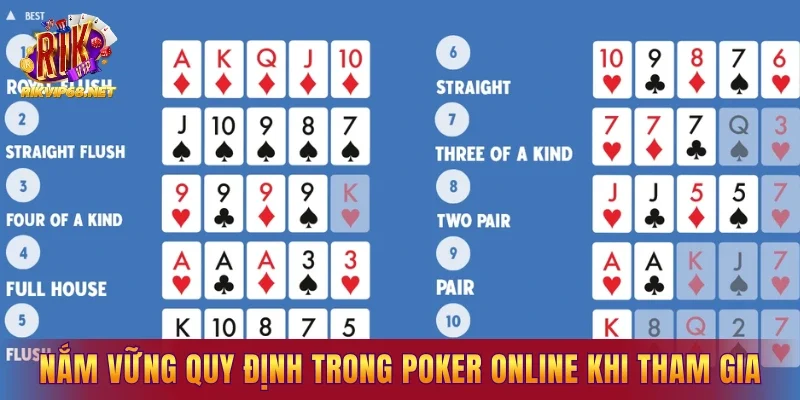 Nắm vững quy định trong Poker Online khi tham gia